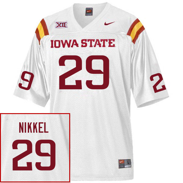 Iowa State Cyclones Men's #29 Ben Nikkel Nike NCAA Authentic White College Stitched Football Jersey YI42E75XQ